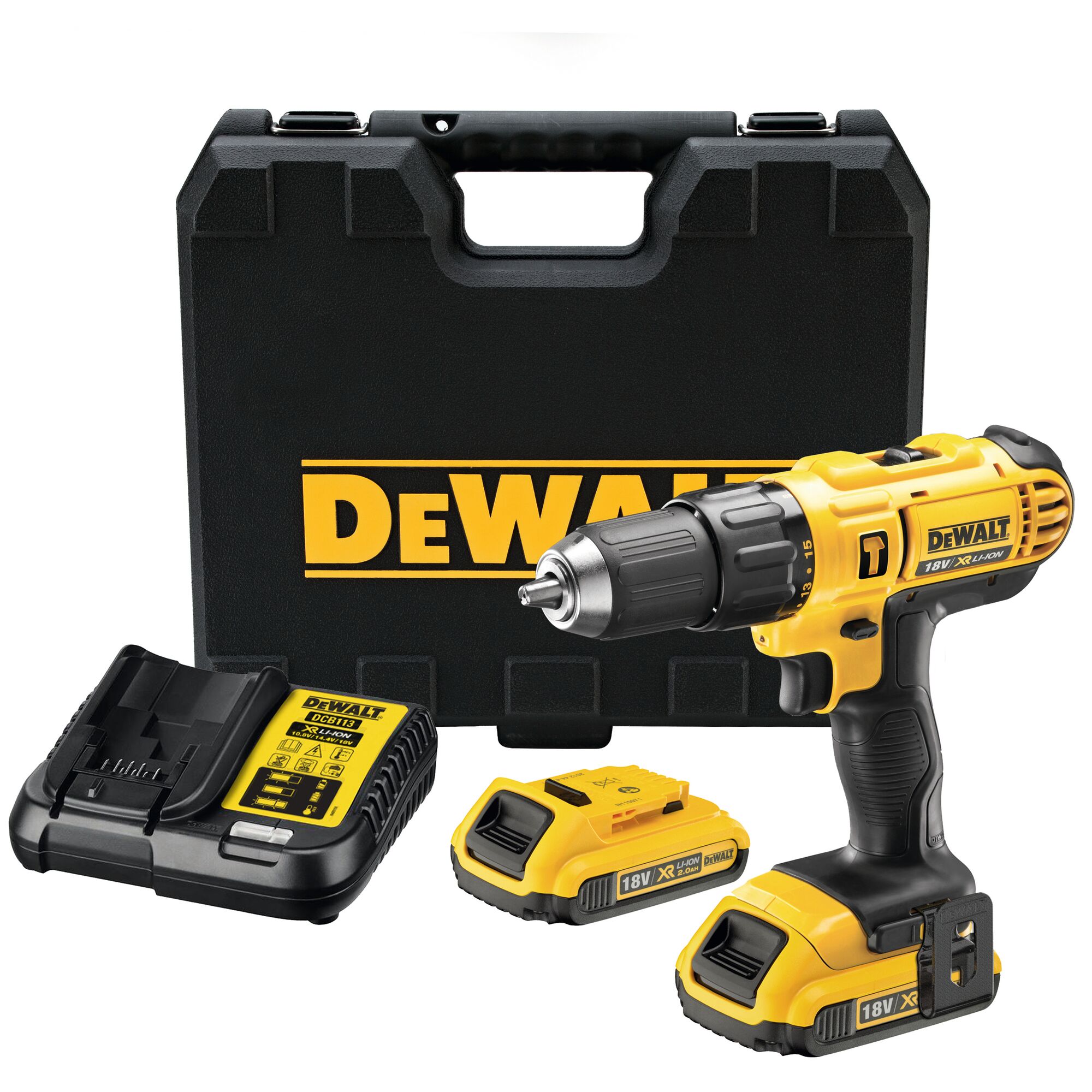 18V XR Compact Hammer Drill Driver 2 X 2Ah DEWALT