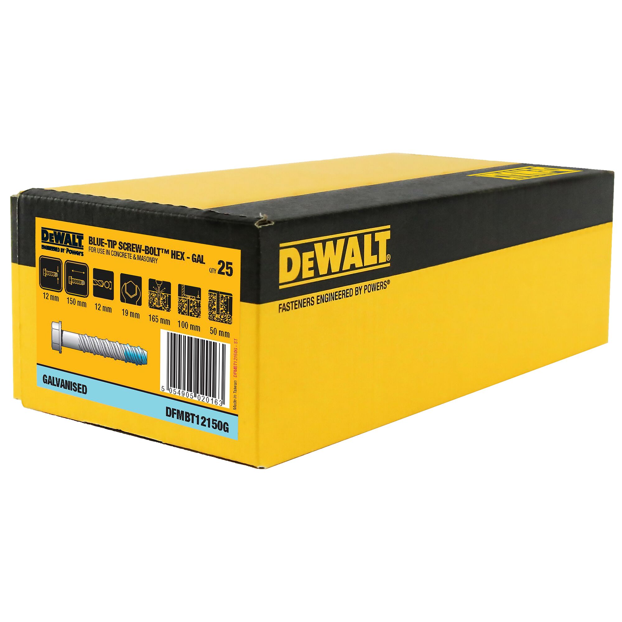 BLUE TIP SCREW BOLT GAL HEX HEAD 12 x 150 BULK DEWALT