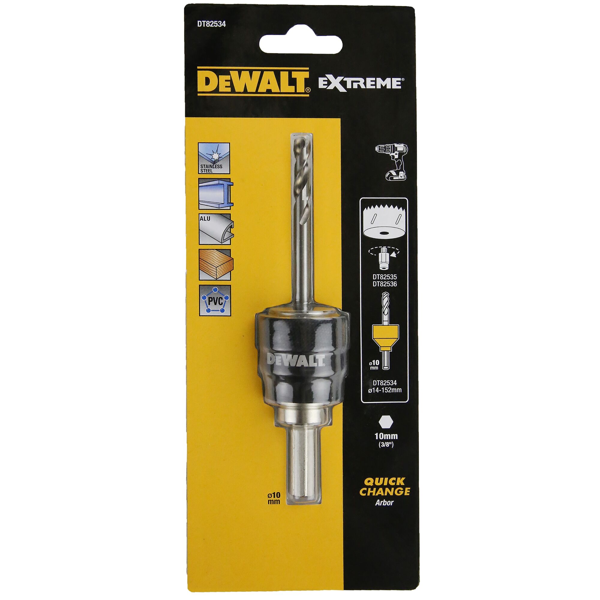 Dewalt hole on sale saw arbor