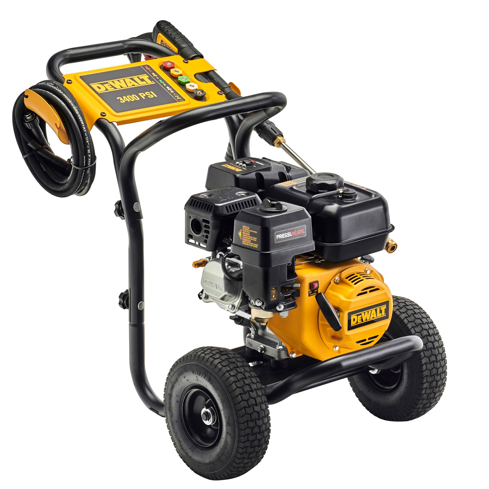 DeWalt 3400PSI 9.5LPM petrol pressure washer with PressUReady DEWALT